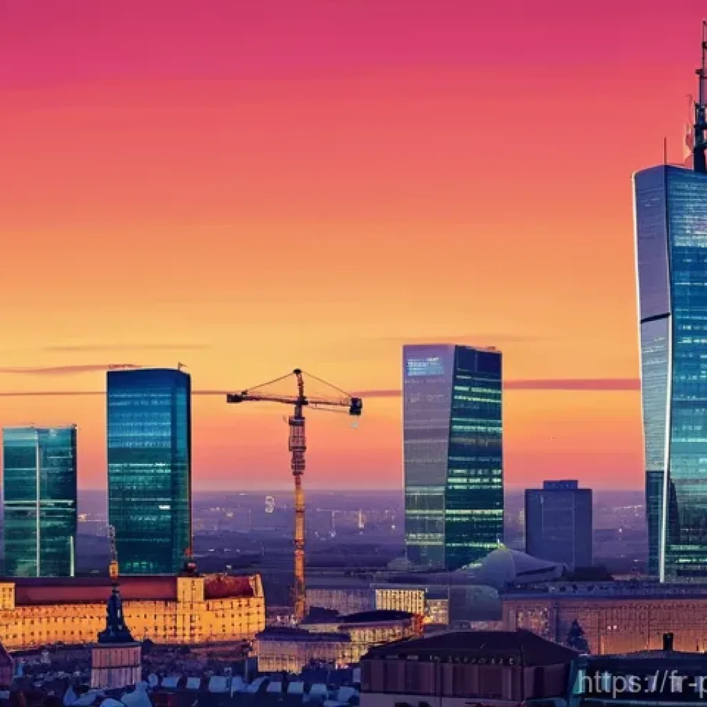 폴란드 환율 변동성 - **Prompt:** A vibrant and dynamic visual representation of the Polish economy, illustrating the inte...