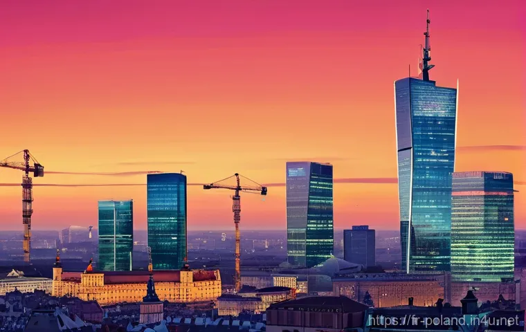 폴란드 환율 변동성 - **Prompt:** A vibrant and dynamic visual representation of the Polish economy, illustrating the inte...