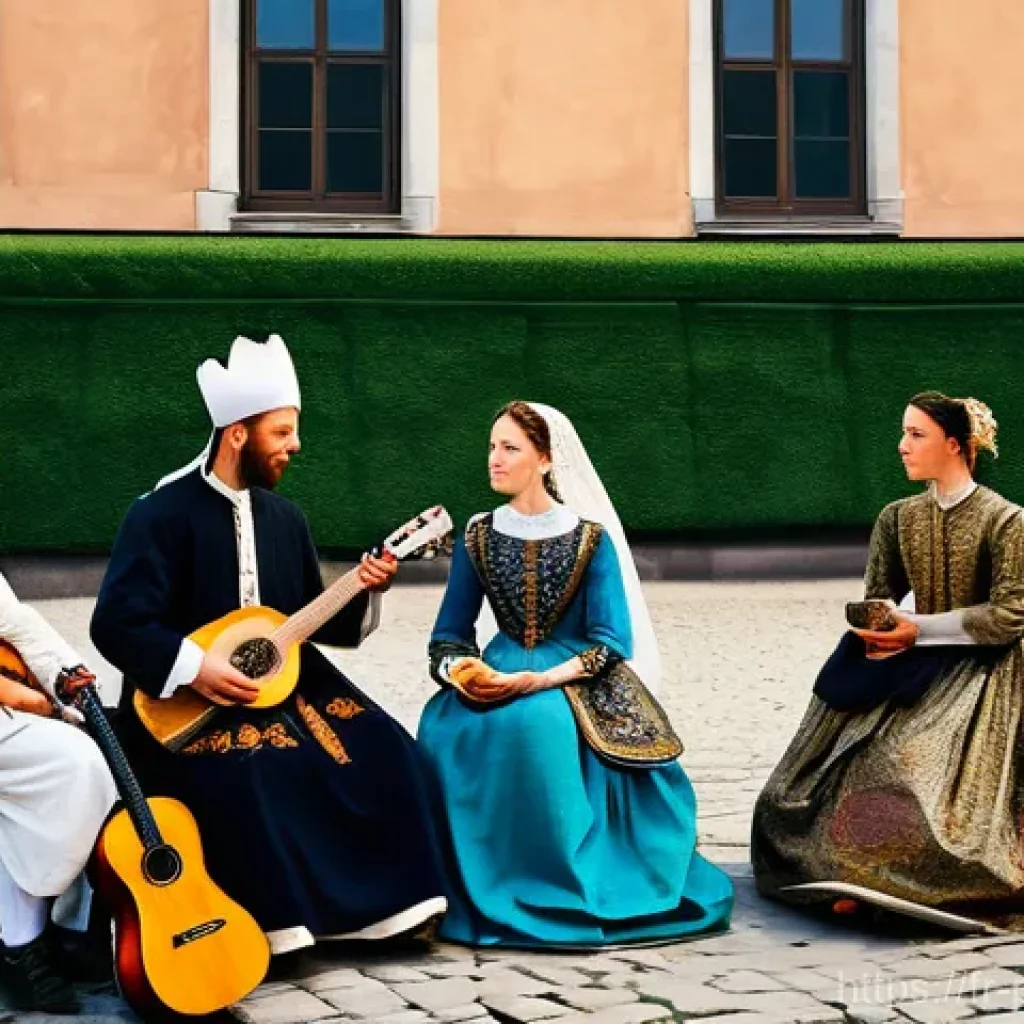 폴란드와 헝가리 역사 비교 - A vibrant outdoor scene in 16th-century Krakow, during the height of the Polish-Lithuanian Commonwea...