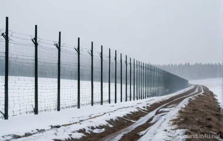 폴란드와 벨라루스 국경 문제 - **Prompt 1: Desperate Resilience in a Winter Forest.**
    "A group of diverse migrant families, inc...