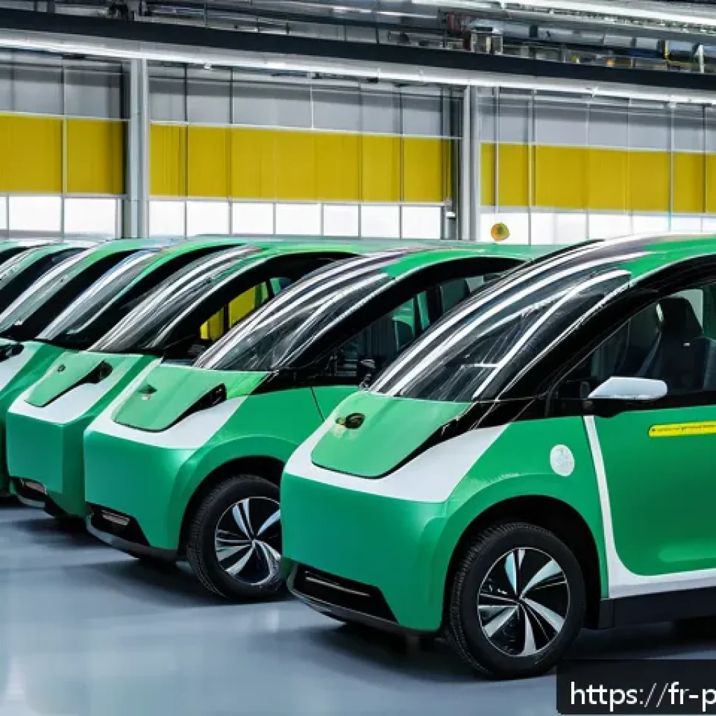 폴란드 전기차 시장 - A futuristic, ultra-modern electric vehicle manufacturing plant in Poland, featuring sleek assembly ...