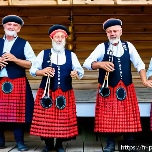 Home 32 폴란드 전통 축제 - A vibrant Polish folk music festival scene in Zakopane during July, featuring local musicians passio...